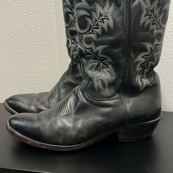 Tony lama black cowboy  boots size 10 - Picture 4 of 9